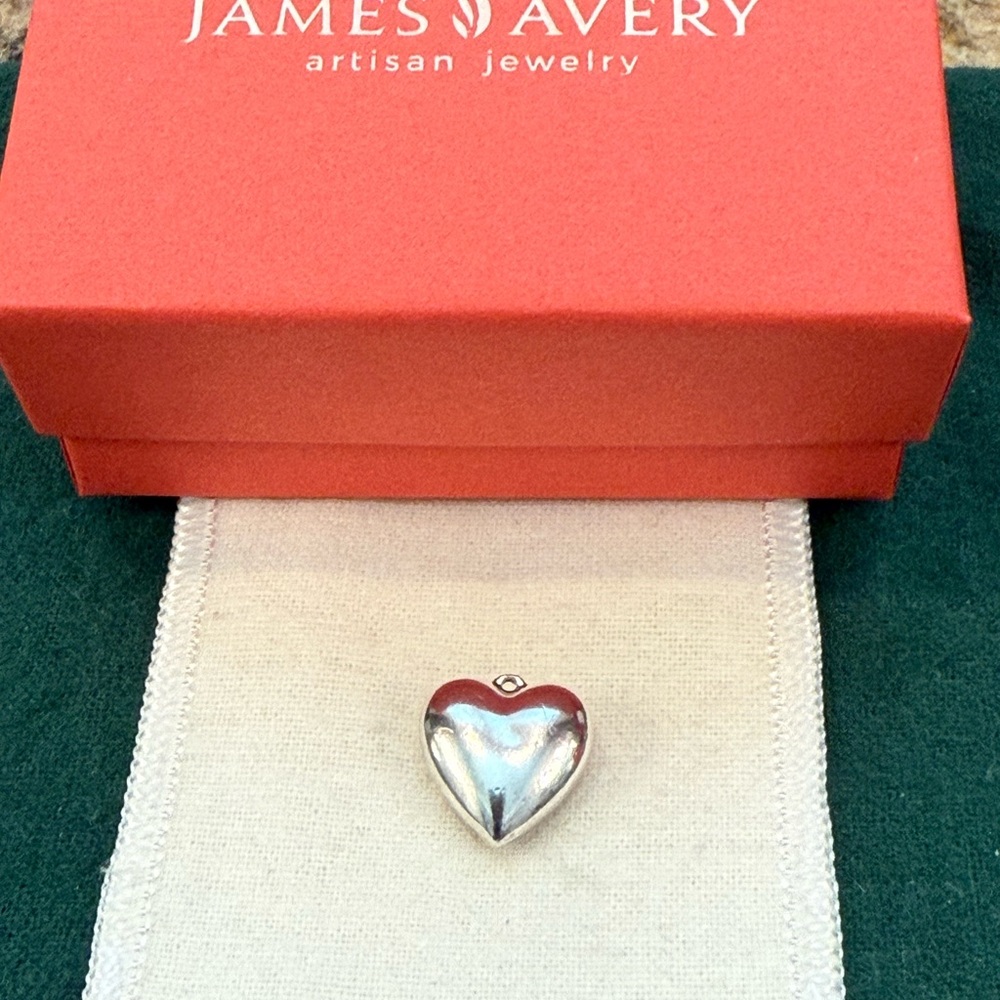 James Avery Retired Puffy Heart Charm Sterling Silver